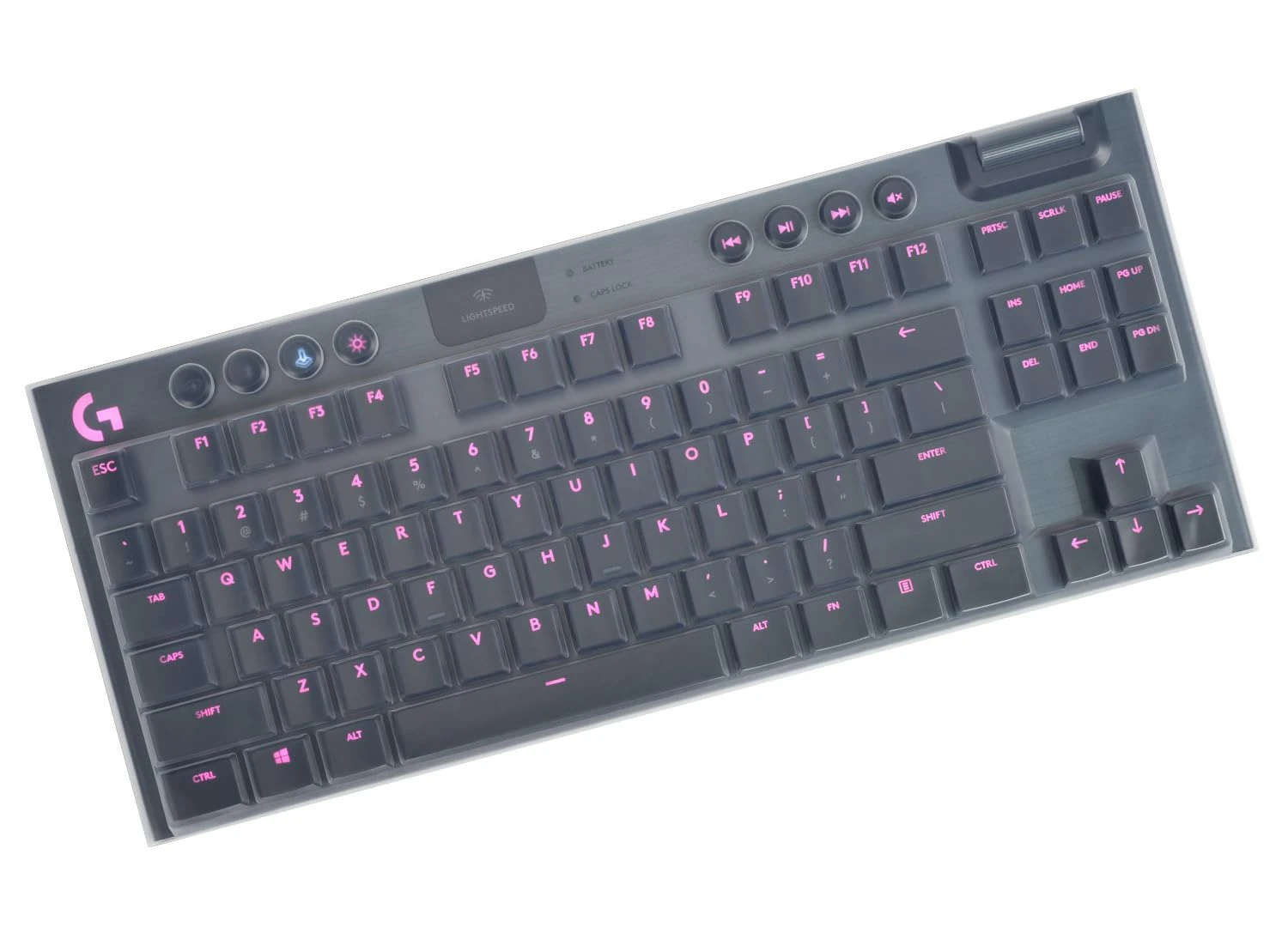 CASEDAO Keyboard Cover Logitech G915 TKL Tenkeyless Lightspeed Wireless RGB Mechanical Gaming Keyboard, Logitech G915 TKL Keyboard Skin Accessories,US Layout-Clear