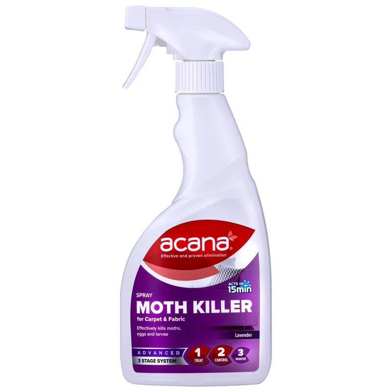 Acana Carpet & Fabric Freshener 500 Millilitre - Moth Killer Spray - Lavender Fragrance - for Carpets, Rugs & Curtains - Non-Staining (Packaging May Vary)
