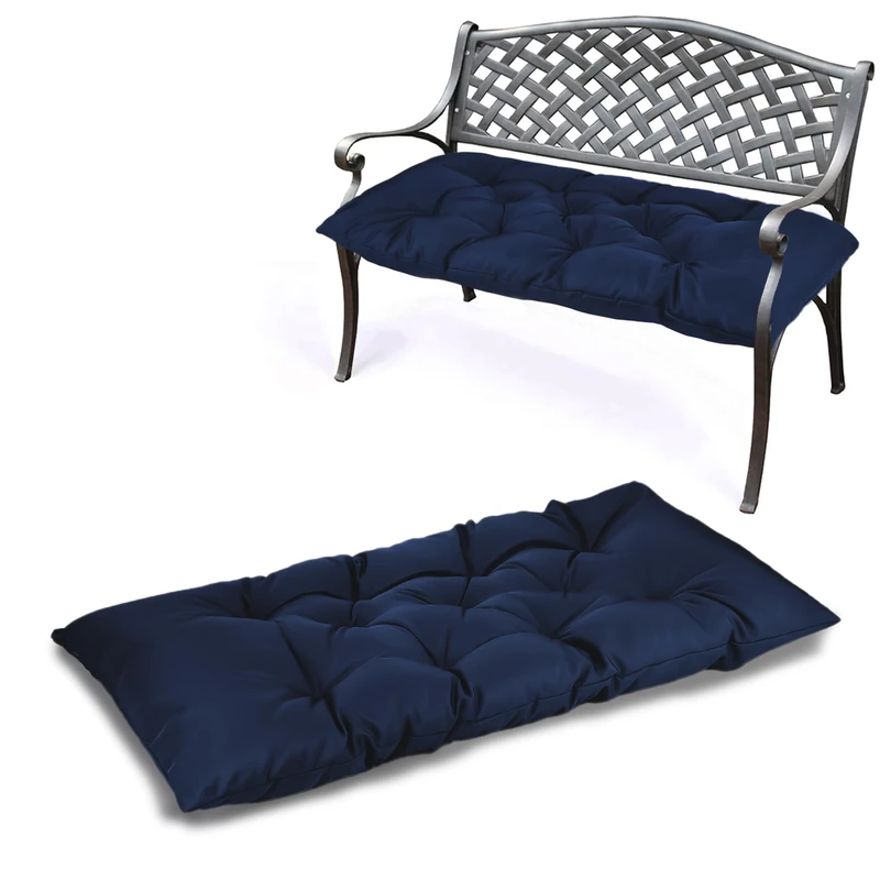 Yddsky Waterproof Indoor/Outdoor Garden Bench Seat Cushions,Thicken Patio Bench Soft Rocking Chairs Pad Lounger Seat for Porch Wicker Loveseat Settee (59 X 19.6 in,Navy