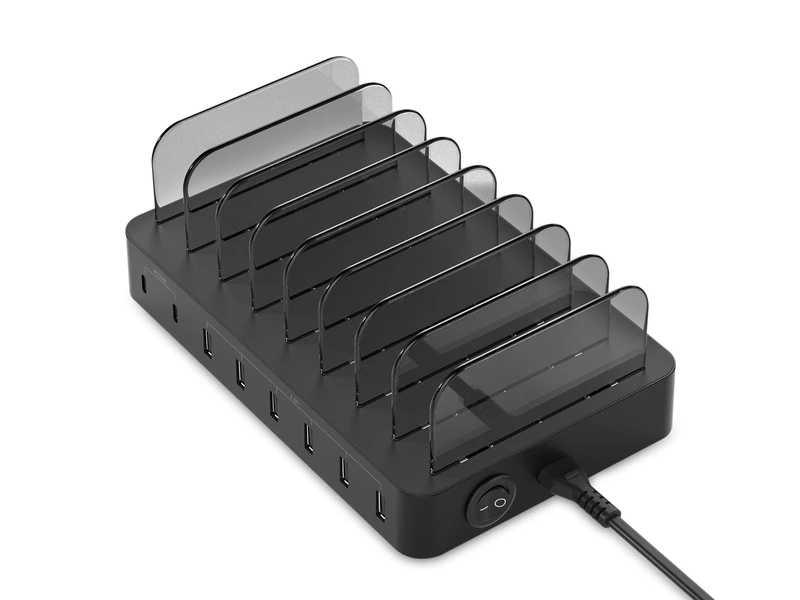 Conceptronic OZUL02B Charger 8-Port / 75W / 2x USB-C PD Charging Station Desktop