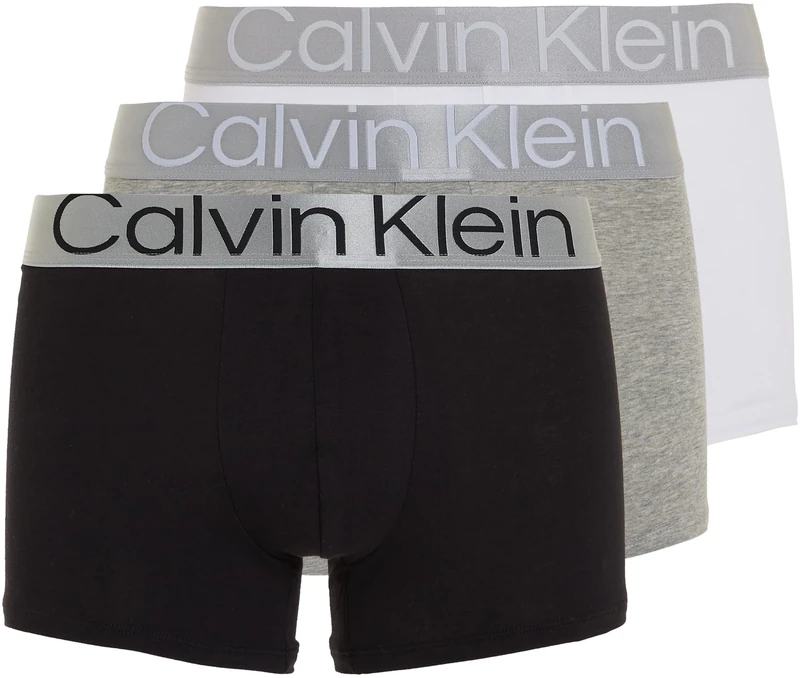 Calvin Klein Men's Trunk 3pk Trunk, Black/White/Grey Heather, XXL