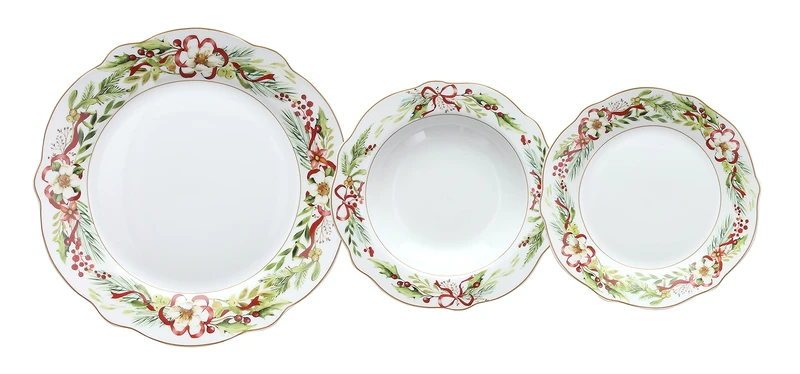 Tognana Ribbon 18-Piece Dinner Set for 6, Porcelain, Multi-Colour