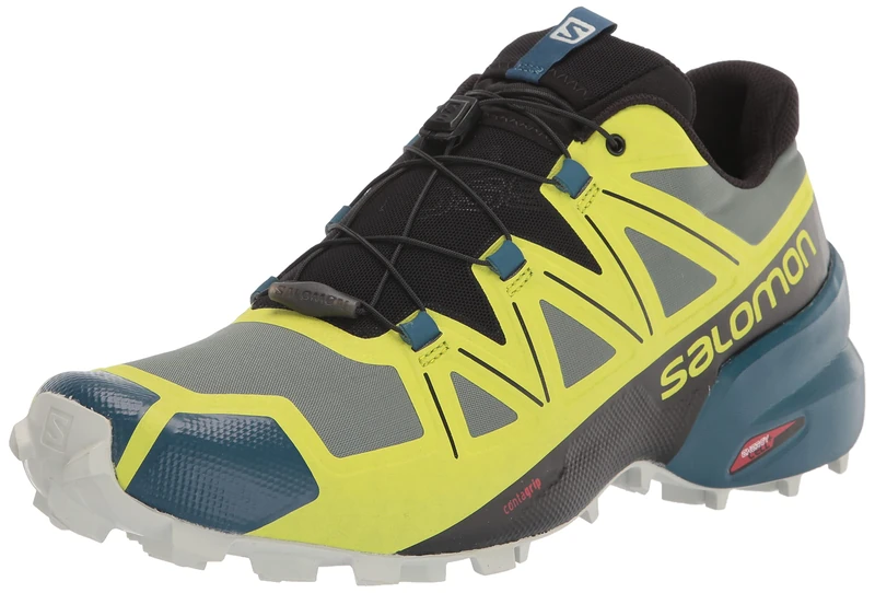 SALOMON Men's Speedcross 5 Trail Running Shoe, Duck Green Black Evening Primrose, 6.5 UK