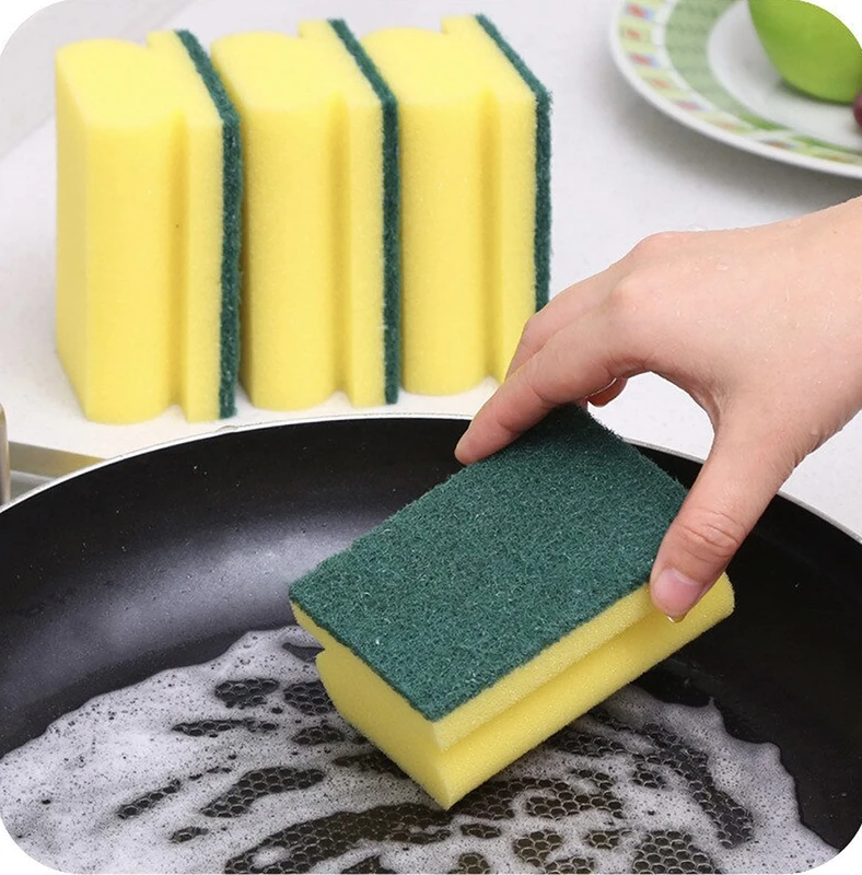 HOMESmith Heavy Duty Scrub Sponge, Dual-Sided Dish-washing & Cleaning Sponge for Kitchen, Bathroom and Home Cleaning (Pack of 10)