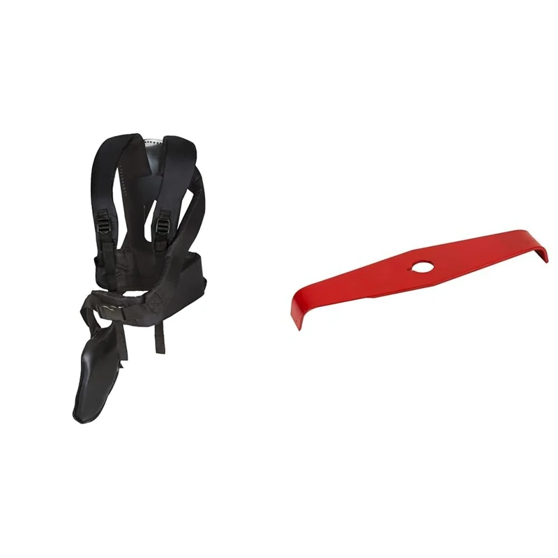 Oregon 539172 Professional Harness for Supporting Brushcutter and Strimmer & Universal Mulching Brushcutter Blade, 2 Tooth Shredder Blade for Thick High & Dense Vegetation, 4mm Thick Hardened Steel