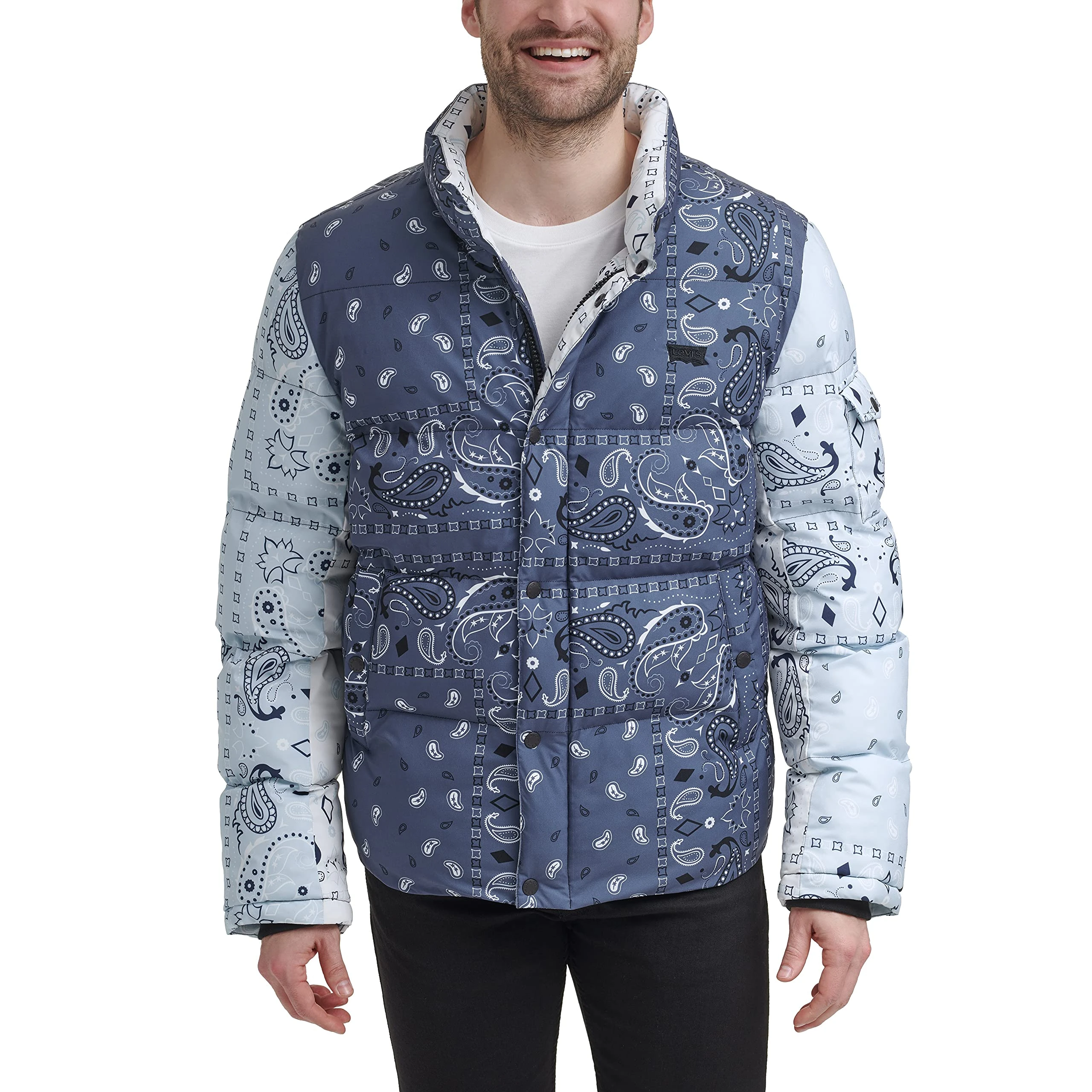Levi's mens Men's Bubble Puffer, Indigo Wash, XXL