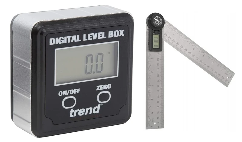 Trend DLB Digital Level Box, Black & DAR200 Digital Angle Rule, 20cm
