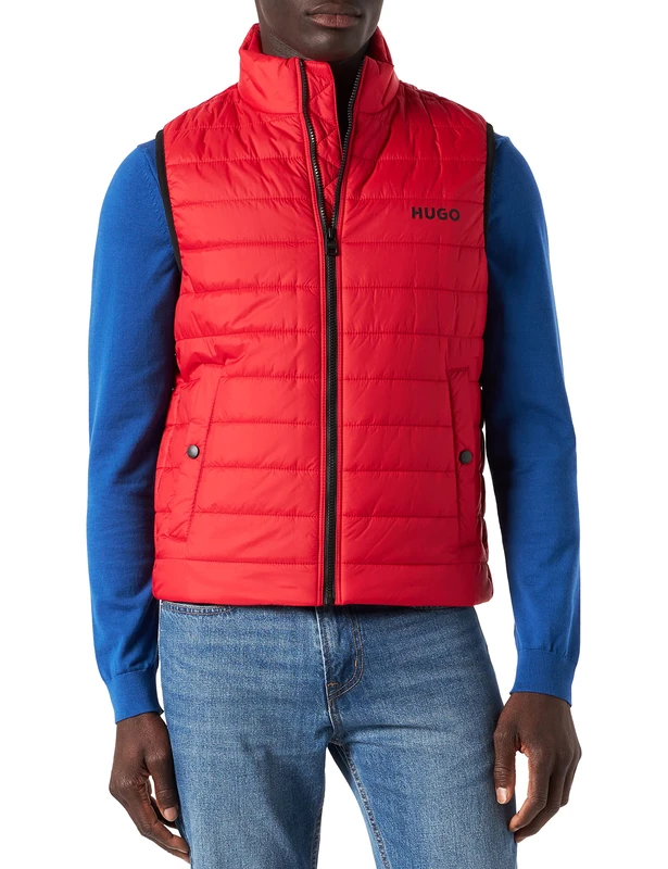 HUGO Men's Bentino2221 Down Vest, Open Pink693, L