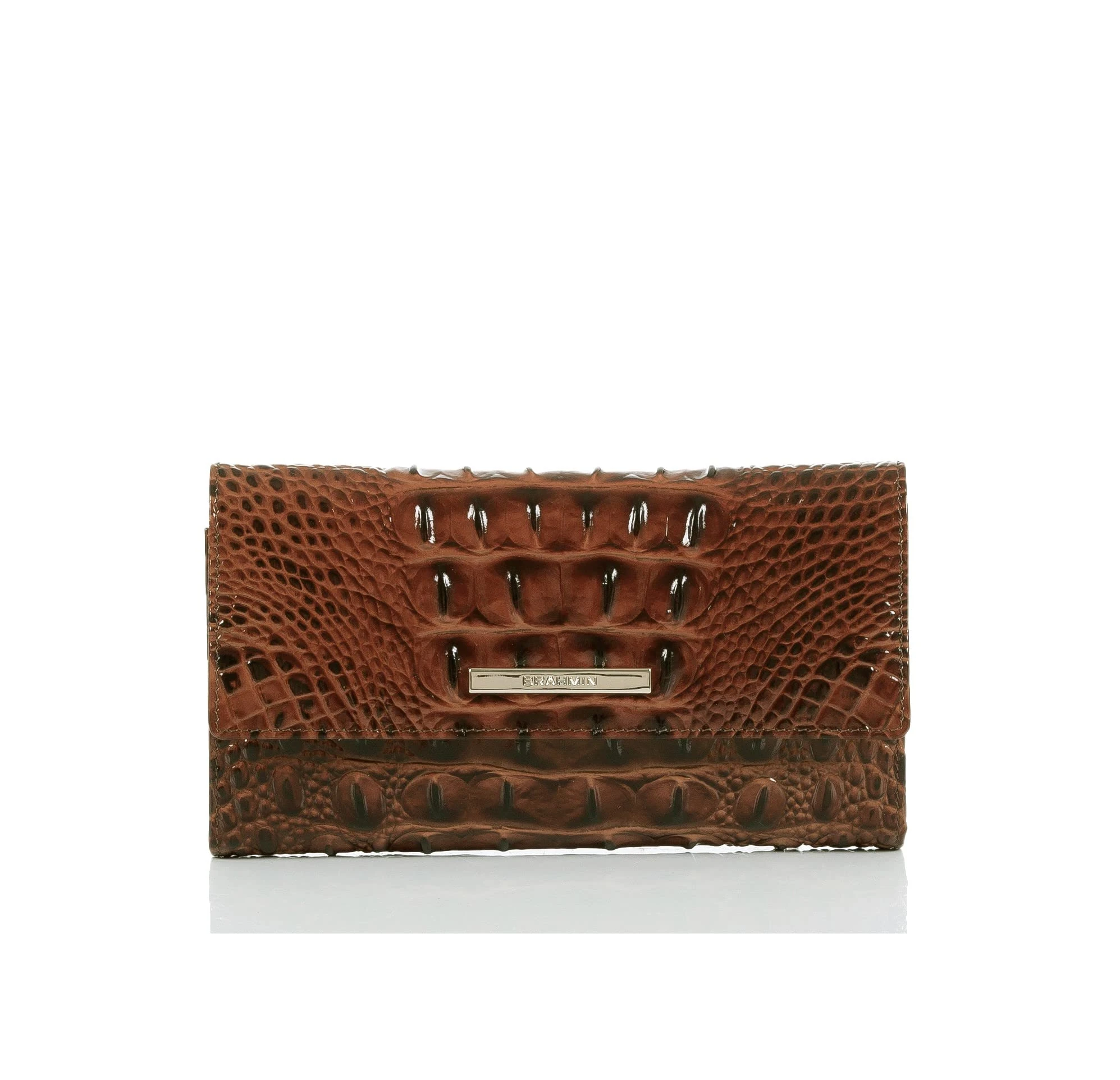 BRAHMIN Melbourne Cordelia Wallet - Leather Purse - Leather Construction - Trifold Design - Magnetic Closure, Pecan, One size, Melbourne Cordelia Wallet