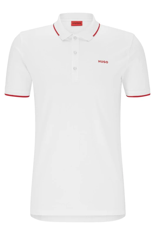 HUGO Men's Dinoso222 Polo Shirt, White100, XXL