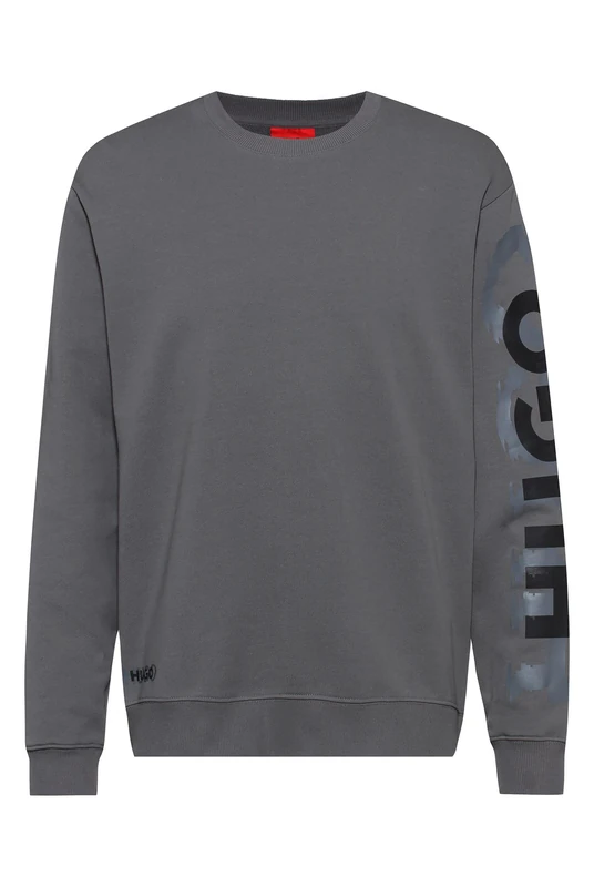 HUGO Men's Deronese Sweatshirt, Open Grey069, XS - Image 1