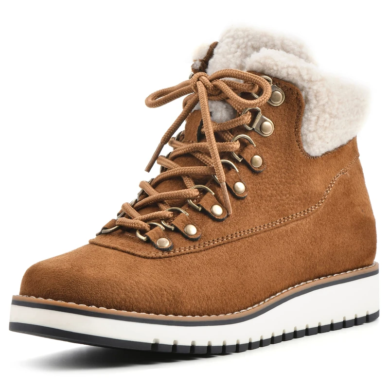 WHITE MOUNTAIN Women's Cozy Ankle Boot, Tobacco/Fabric, 6.5 UK