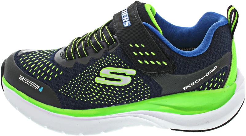 Skechers Boy's Ultra Groove Aquasonik Sneakers, Navy Textile/Black Trim, 10.5 UK Child