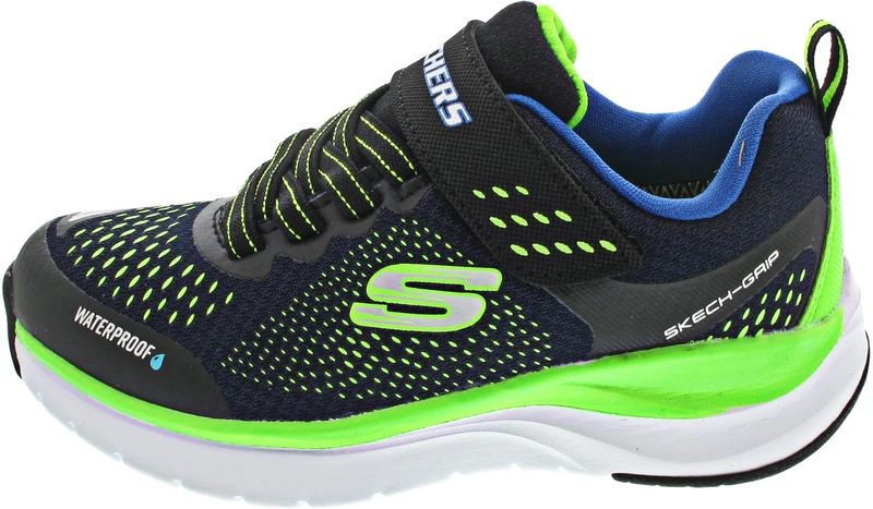 Skechers Boy's Ultra Groove Sneaker, Navy Textile Black Trim, 2.5 UK - Image 1