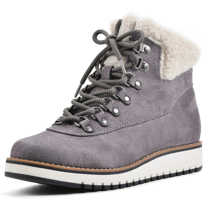 WHITE MOUNTAIN Women's Cozy Ankle Boot, Lt Grey/Fabric, 6.5 UK