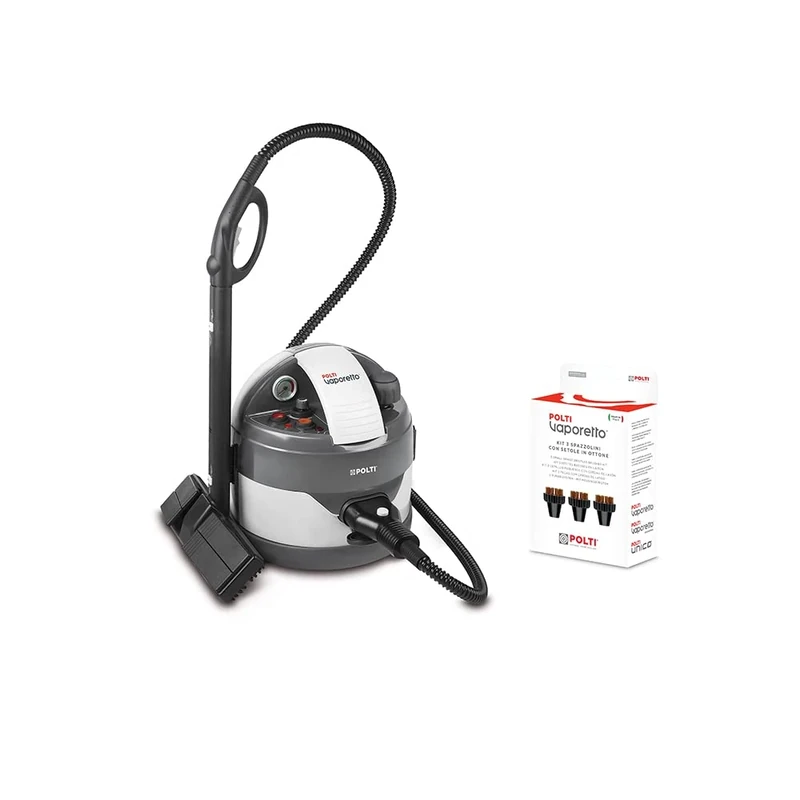 Polti Vaporetto Eco Pro 3.0 Steam Cleaner, 4.5 Bar, Made in Italy, Polti PAEU0297 Vaporetto Brass Brushes for Eco Pro 3.0 and Classic Steam Cleaners (Pack of 3), Plastic