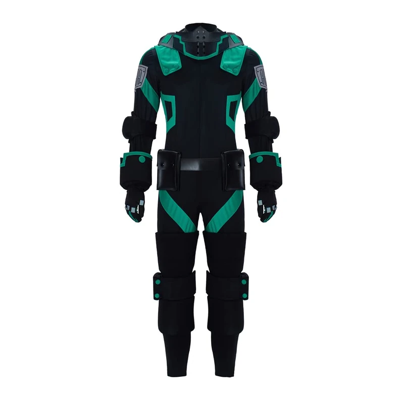 WOSHOW Anime World Heroes Mission Izuku Midoriya Deku Cosplay Costume Black Battle Suit (Male-M)