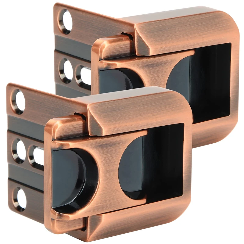 Czu Upgraded Door Reinforcement Lock (2-Pack), Child Proof for Kids Safety, Easy to Install Alloy Lock for Inward Swinging Door - Bronze