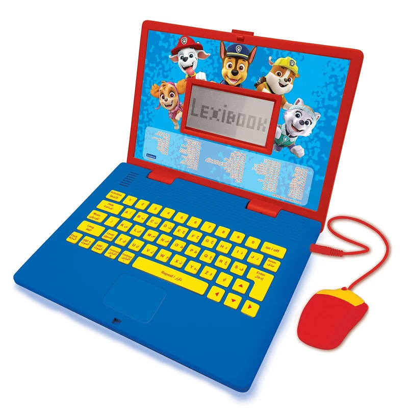 LEXIBOOK, Educational and Bilingual Laptop Arabic/English, Toy for Child Kid 124 Activities, Learn, Play Games and Music with Paw Patrol, Red/Blue, JC598PAi13