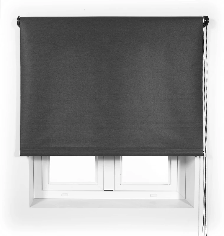 Blindecor Ara Premium Translucent Smooth Roller Blind - Anthracite Grey, 80 x 190 cm (W x H) | Fabric Size 77 x 185 cm