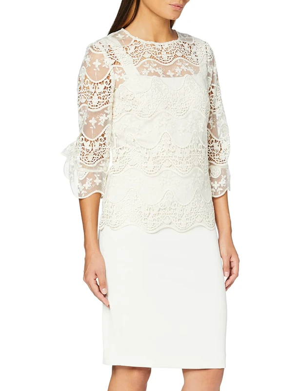 Gina Bacconi Women's Dress and Overtop Cocktail, Butter Cream, 20