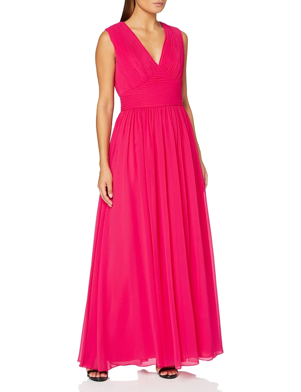 Gina Bacconi Women's Chiffon Maxi Cocktail Dress - Fuchsia