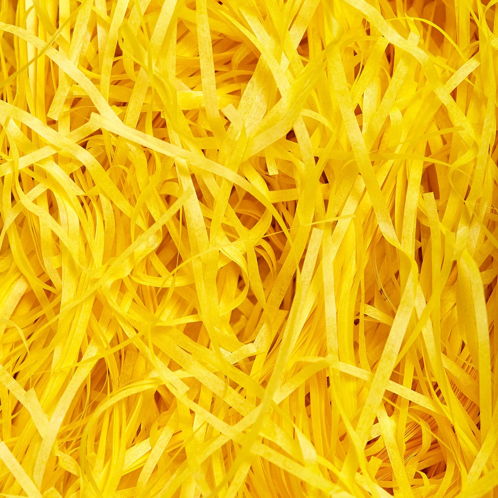 500g Yellow Shredded Tissue Paper for Gift Boxes, Yellow Shredded Paper for Hampers, Dust-free & Soft Touch, Ideal Hamper Filling and Gift Box Filler