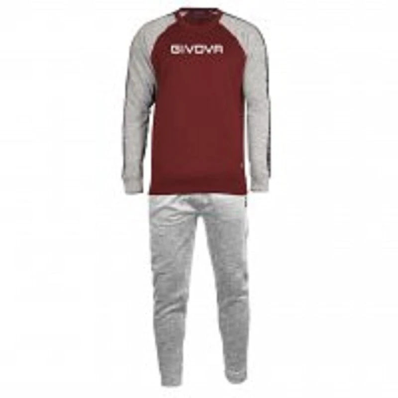 Givova Men's Italien 103 Fit, Hellgrau meliert/Burgunderrot,