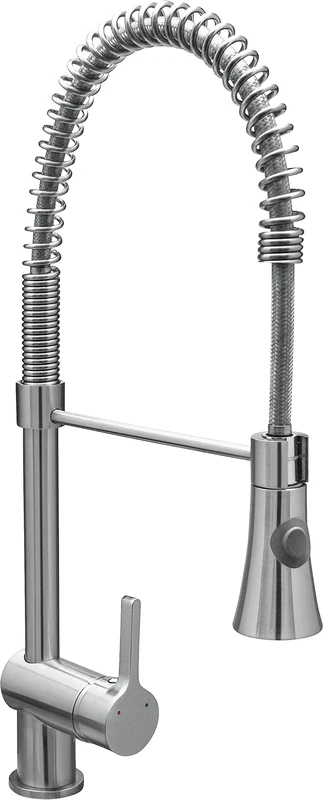 Cornat Fuert FUEE53 Single-Lever Sink Mixer Tap High Quality Brass Body Chrome-Plated Flexible Spring Spout with Shower Lock/High Pressure Tap/Kitchen Tap/Stainless Steel