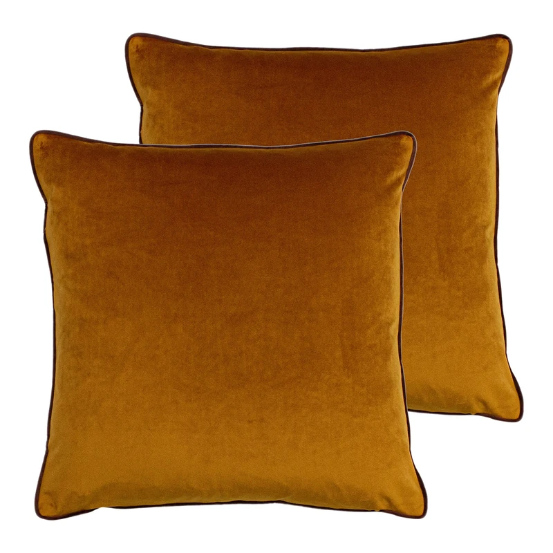 furn. Gemini Twin Pack Polyester Filled Cushions, Pumpkin, 50 x 50cm