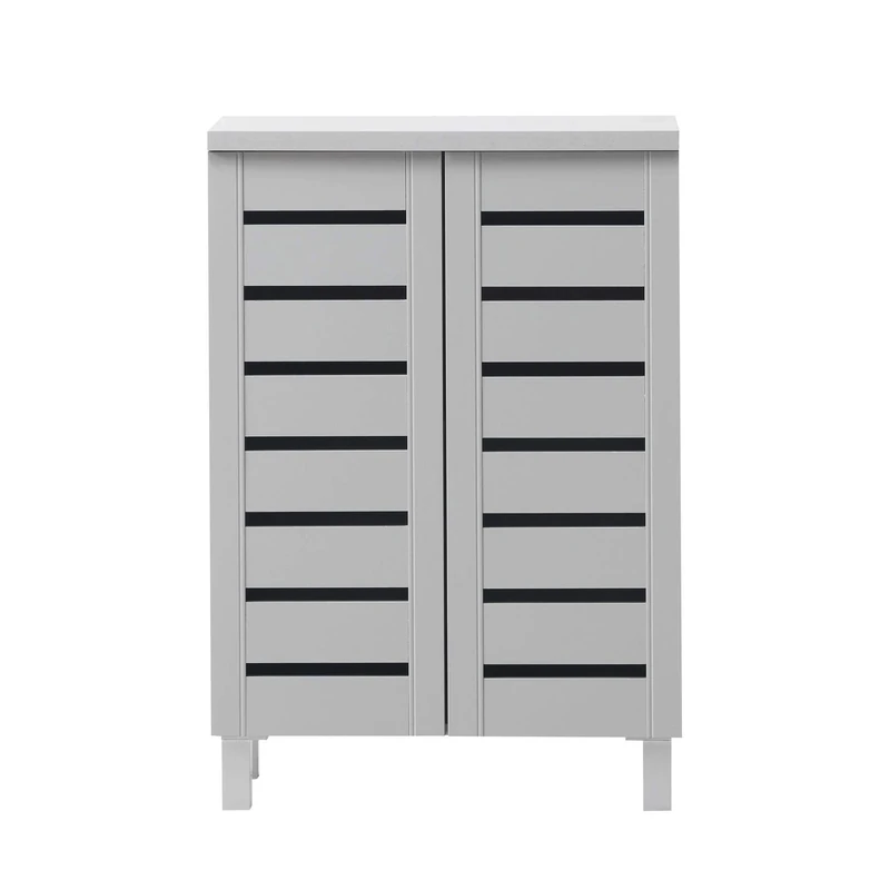 Timber Art Design UK Shoe Storage Cabinet Organiser,Shelving for Space Saving, Shoe Shelves, Cupboard Hallway Bedroom (33 x 60 x 87.2 cm, Light Grey)