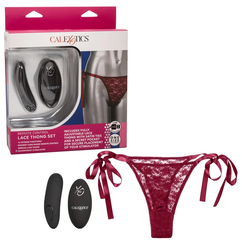 CALEXOTICS - Remote Control Lace Thong Set