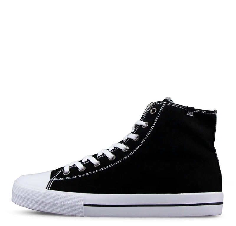 Lugz Men's Stagger Hi Fashion Sneaker, Black/White, 8 UK