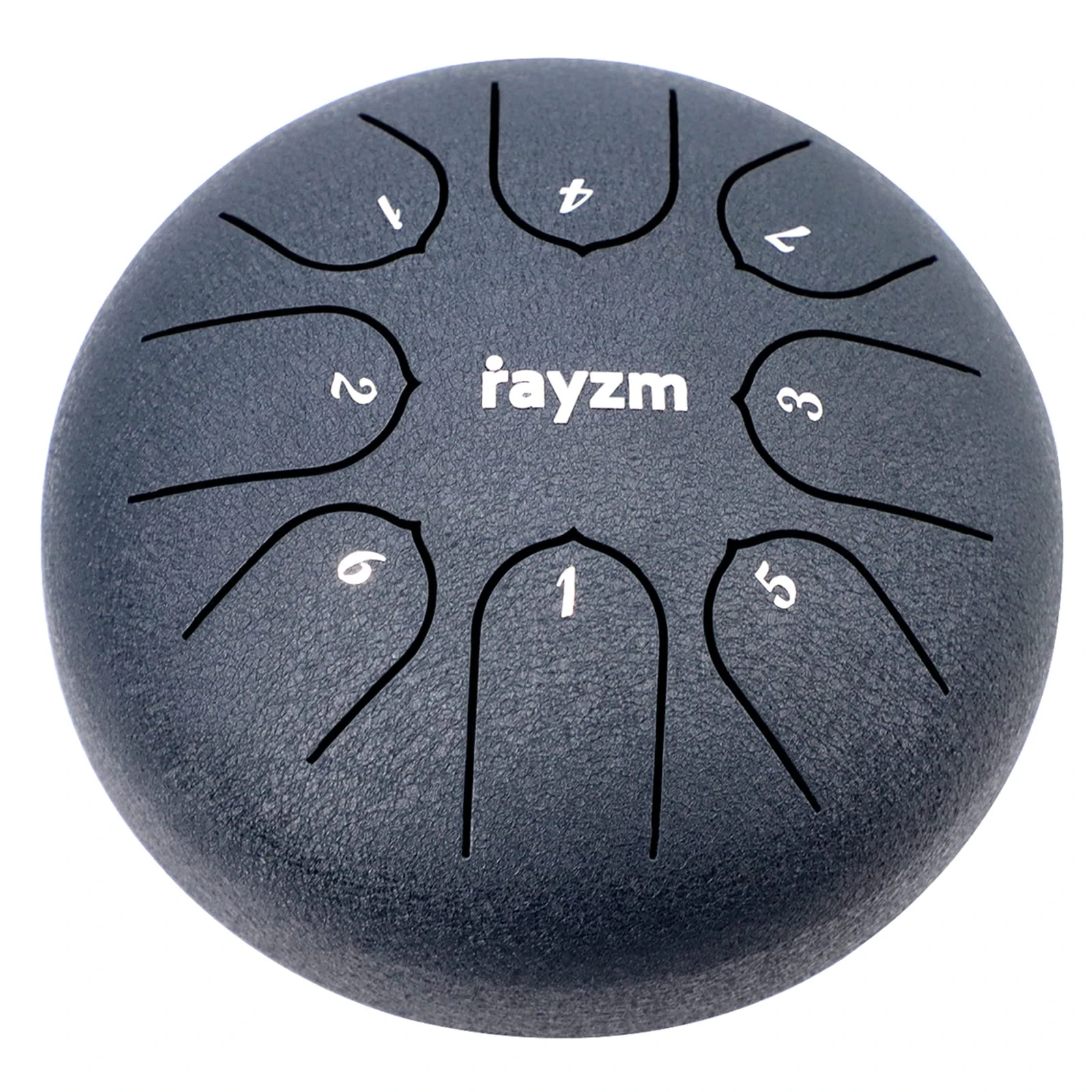 Rayzm Steel Tongue Drum, 6 inches 8 Notes Diatonic Scale Handpan Tank Drum Kit, Carbon Steel C-Key Percussion Instrument