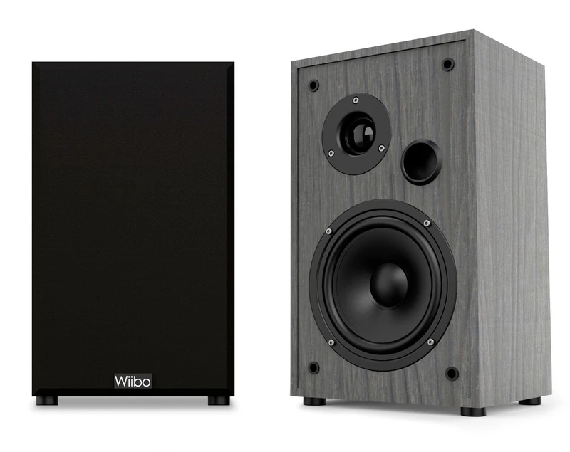 Wiibo String 10 - 100W HiFi Bookshelf Speakers - 2-Way Bass Reflex - 2 Inch Tweeter & 5 Inch Woofer - Black - Auxiliary Connectivity - Stereo Sound - Limited Warranty