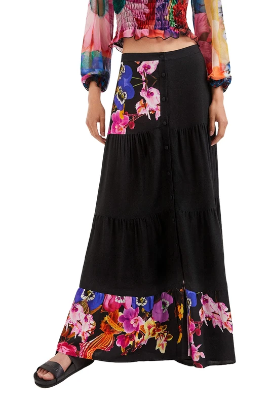 Desigual Women's FAL_LE Mans Skirt, Black, XS