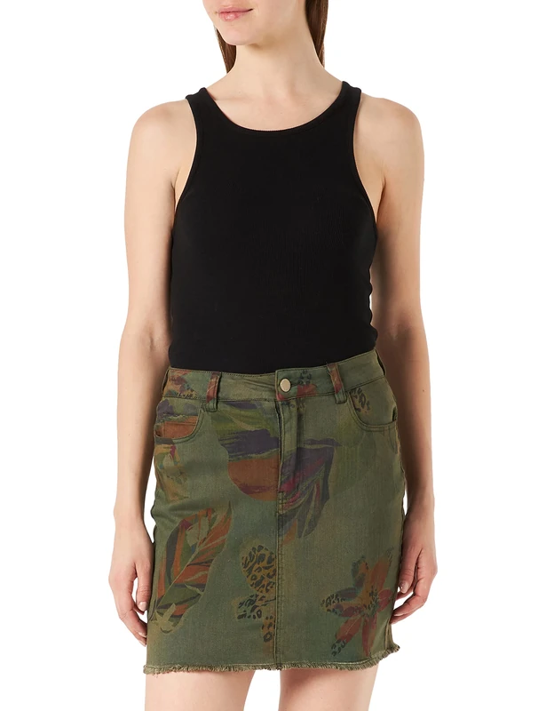 Desigual Womens FAL_Davos Skirt, Green, 38