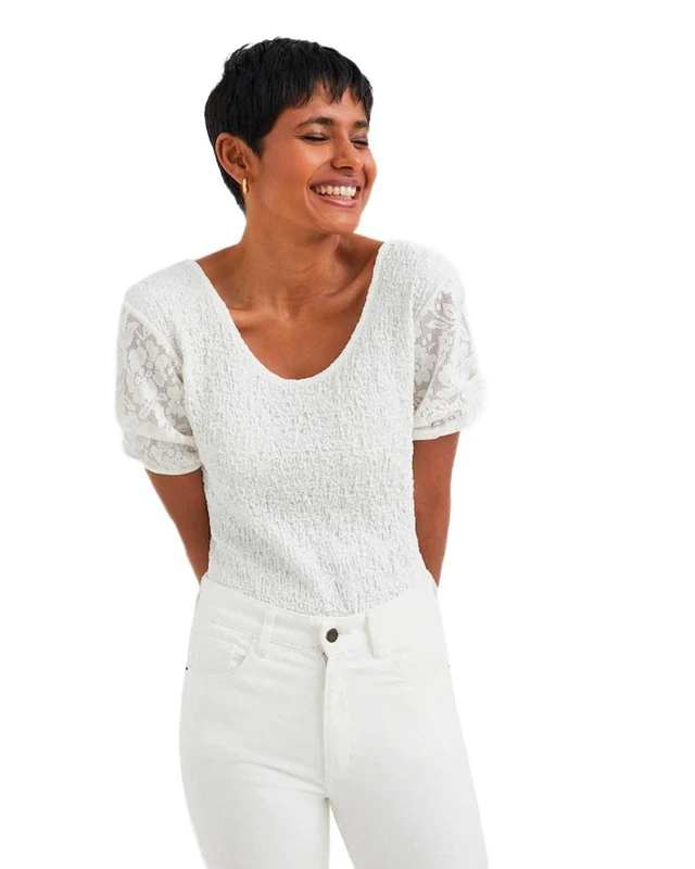 Desigual Women's Body_ALEJANDRIA T-Shirt, White, S