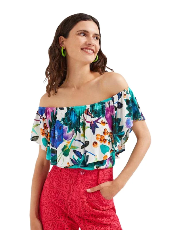 Desigual Womens BLUS_SENDY Blouse, Green, L
