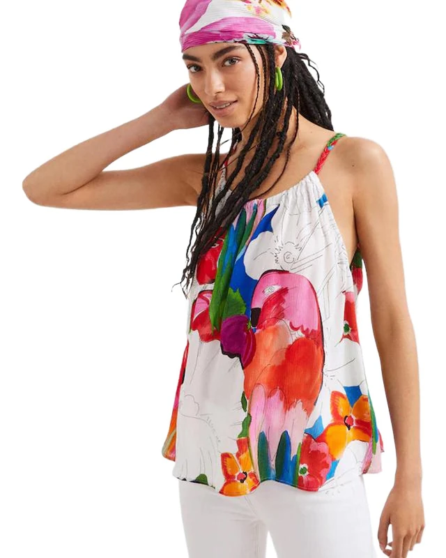 Desigual Women's BLUS_RODAS Blouse, White, S - Image 1