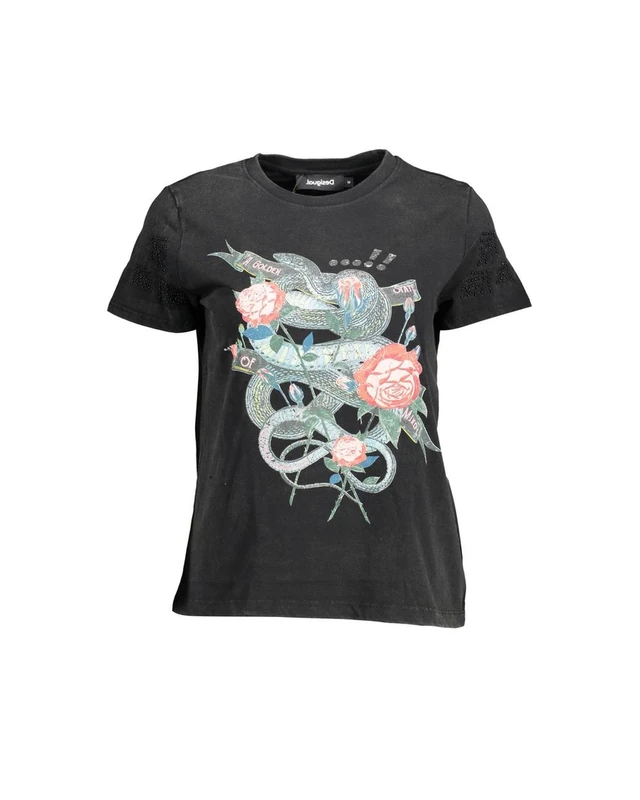 Desigual Womens TS_Yuba T-Shirt, Black, S