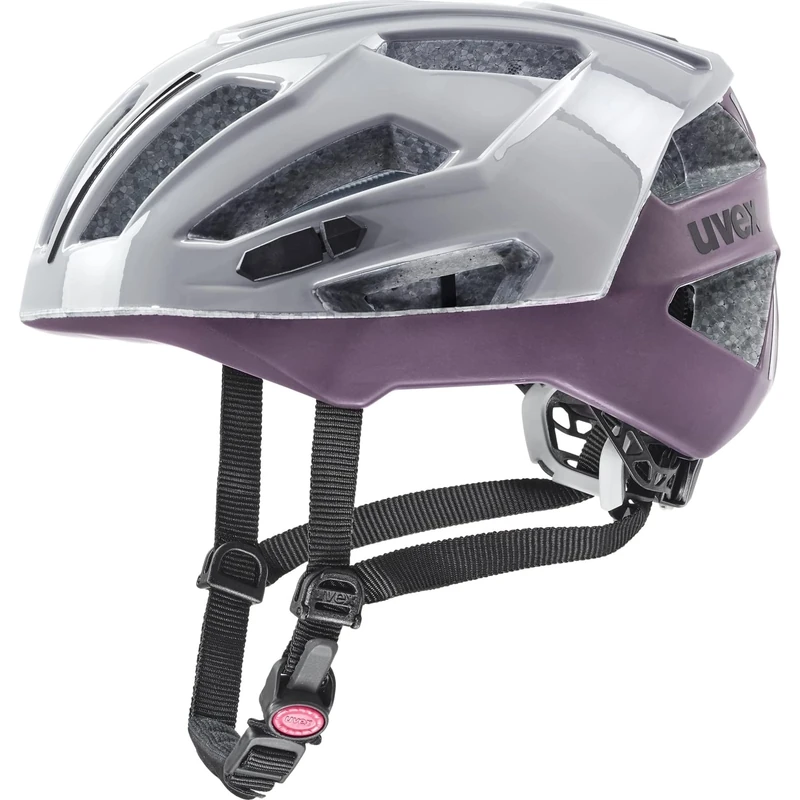 uvex Gravel x - Secure Performance Bike Helmet for Men & Women - Individual Fit - Optimized Ventilation - Rhino - Plum - 52-57 cm