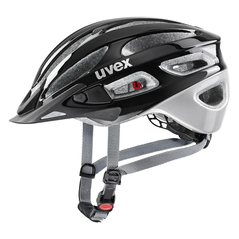 uvex True - Lightweight All-Round Bike Helmet for Women - Individual Fit - Upgradeable with an LED Light - Black-Silver - 55-58 cm