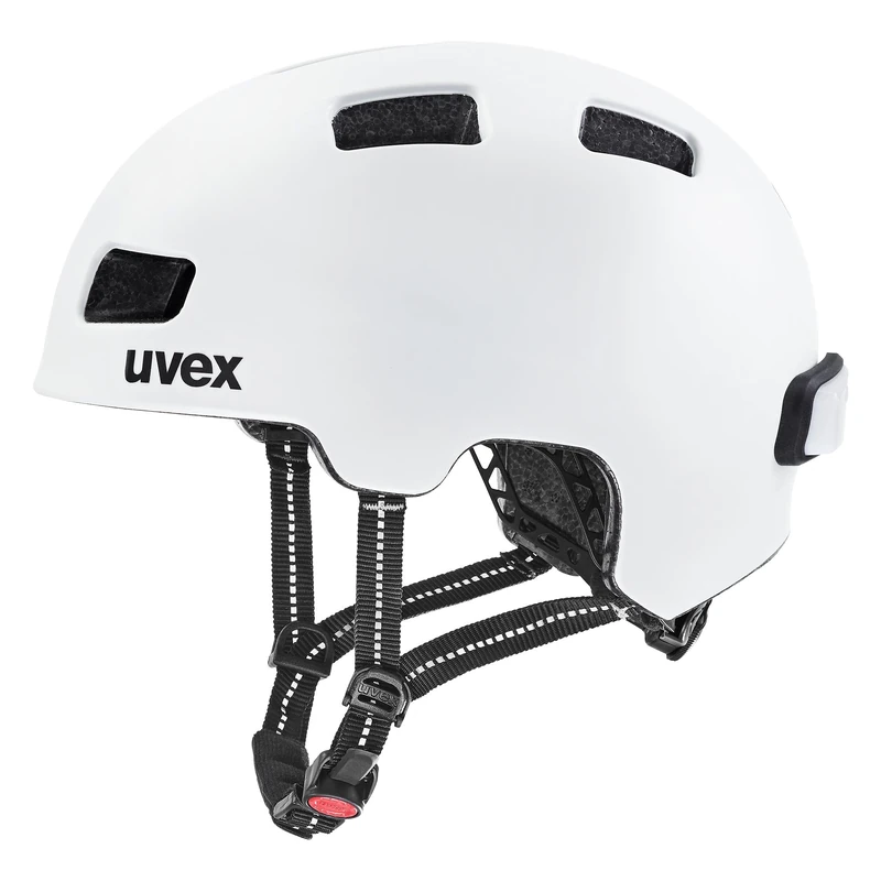 uvex city 4 - lightweight city helmet for women and men - individually adjustable fit - includes LED light - white matt - 58-61 cm