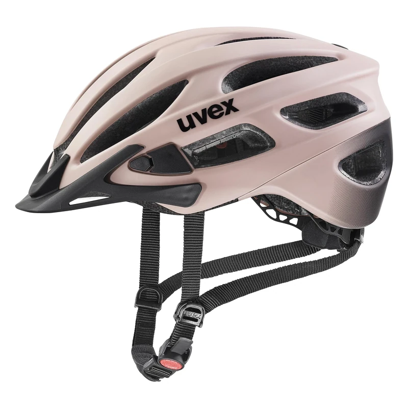 uvex true cc - lightweight all-round helmet for women - individually adjustable fit - expandable with LED light - dust rose-black matt - 52-55 cm