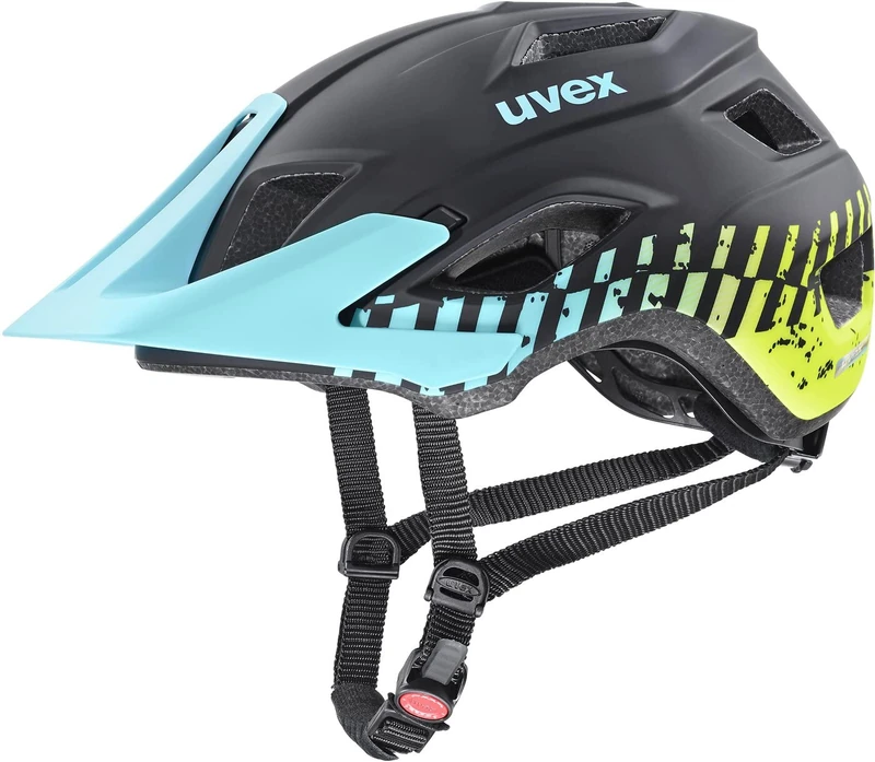 uvex Access - Lightweight Mountain Bike Helmet for Men & Women - Individual Fit - Optimized Ventilation - Black Aqua Lime Matt - 57-62 cm