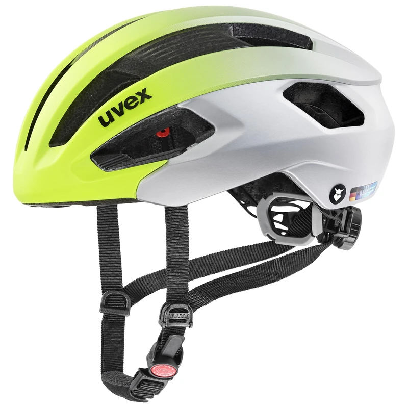 uvex Rise cc Tocsen - Secure Performance Bike Helmet for Men & Women - incl. Tocsen Crash Sensor - Optimized Ventilation - Neon Yellow - Silver Matt - 56-59 cm