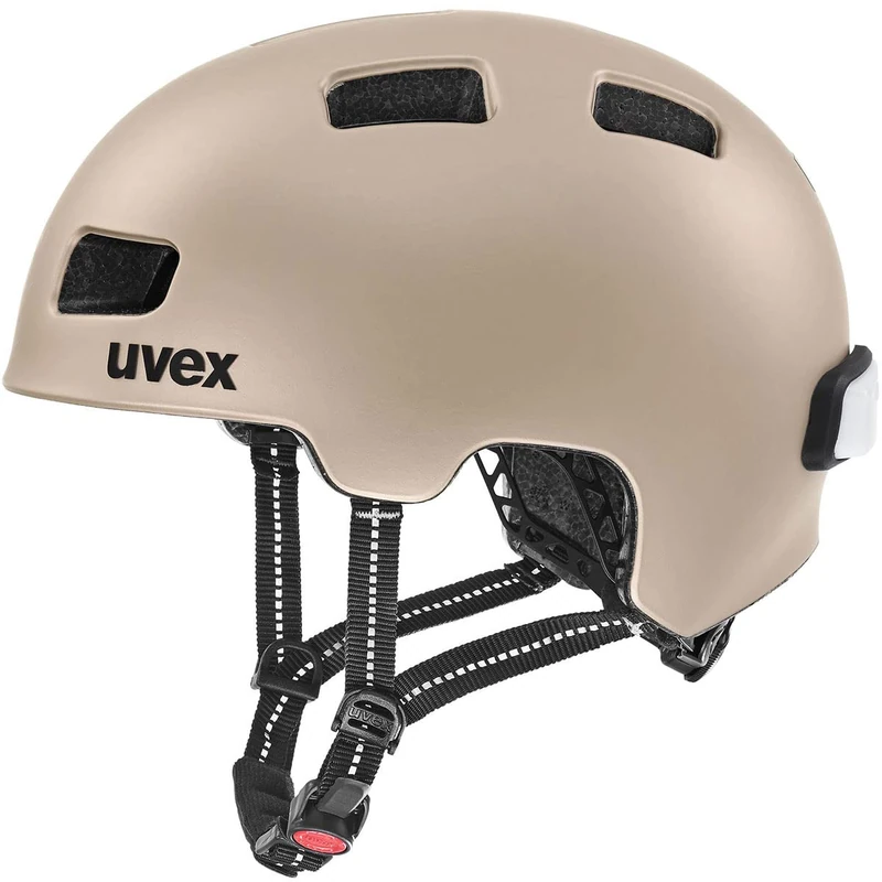 uvex city 4 - lightweight city helmet for women and men - individually adjustable fit - includes LED light - soft gold matt - 58-61 cm