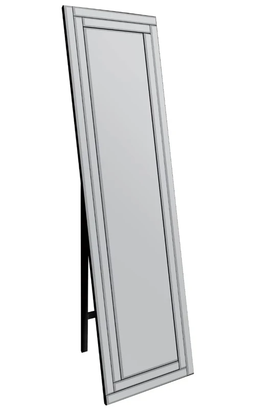 MirrorOutlet Large Modern Cheval Venetian Glass Double Framed Free Standing Mirror 4ft11 x 1ft4 150cm x 40cm, (YC119)