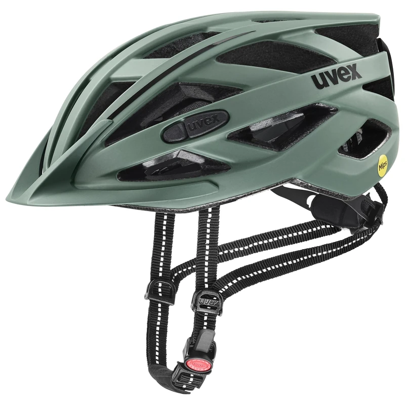 uvex City i-vo MIPS - Lightweight City Bike Helmet for Men & Women - MIPS System - incl. LED Light - Moss Green Matt - 56-60 cm